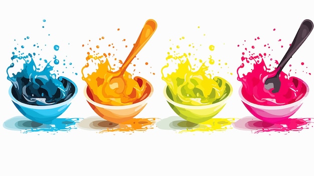 Vibrant Holi Splash with Pichkari Illustration