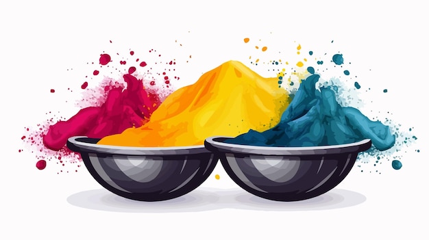 Vibrant Illustration of Colorful Gulal Powder Elements of Colors and Pic