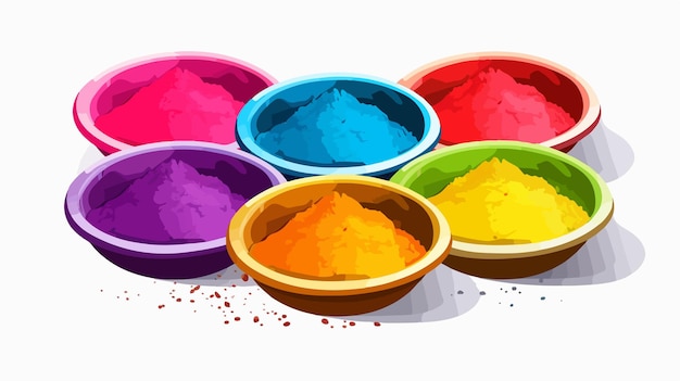 Vibrant Illustration of Colorful Gulal Powder for Festivals and Celebrations