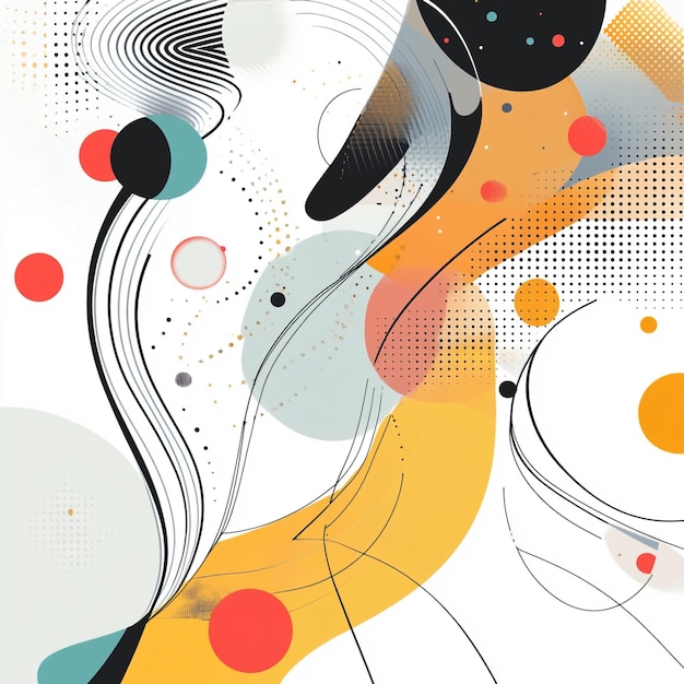 Vector vibrant interplay of abstract forms a dynamic fusion of color and texture in modern art