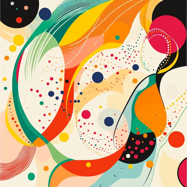 Vector vibrant interplay of abstract forms a dynamic fusion of color and texture in modern art