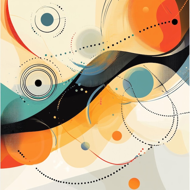 Vector vibrant interplay of abstract forms a dynamic fusion of color and texture in modern art