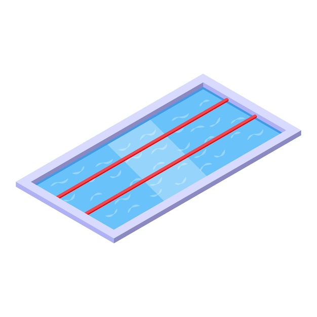 Vector vibrant isometric illustration of a swimming pool with lane dividers