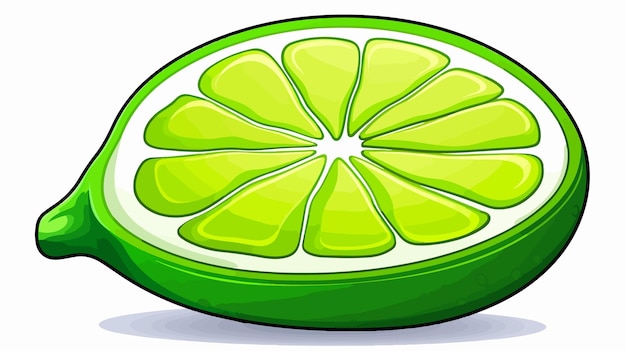 Vector vibrant lime fruit line drawing on warm gradient background