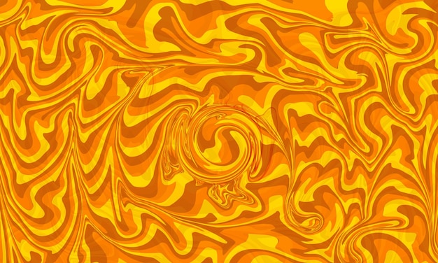 Vibrant liquid yellow abstract art with colorful splashes on a dynamic background