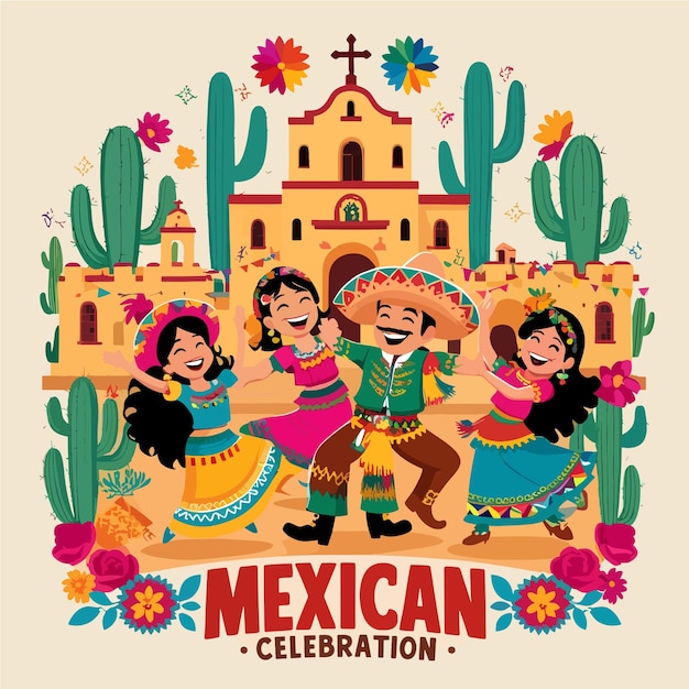 Vector vibrant mexican celebration vector illustrations