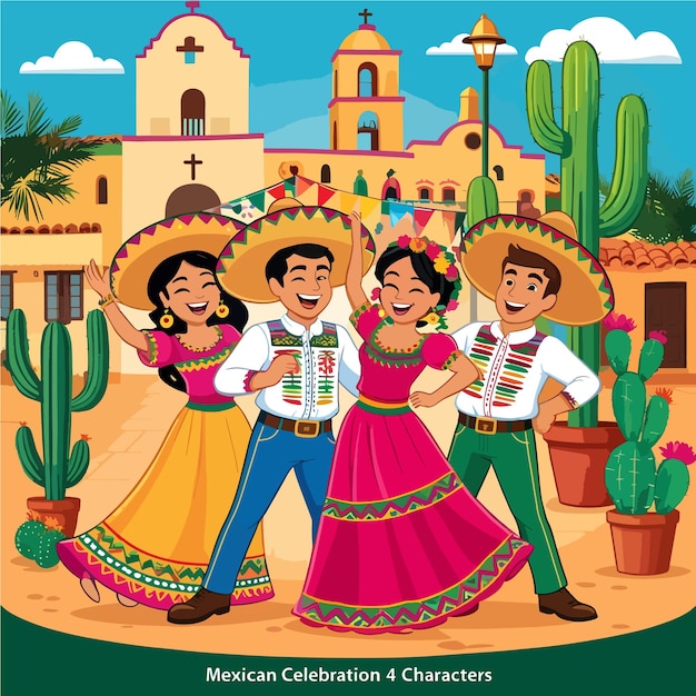 Vector vibrant mexican celebration vector illustrations