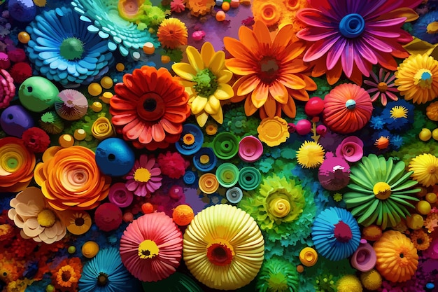 Vibrant Multicolor Abstract Flowers from Amsterdams Flower Market