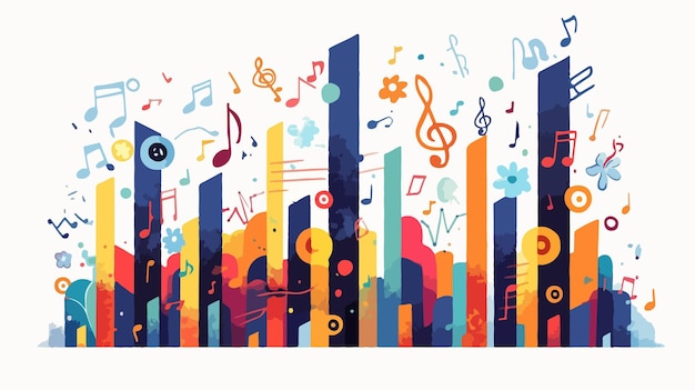 Vector vibrant musical bar volume illustration