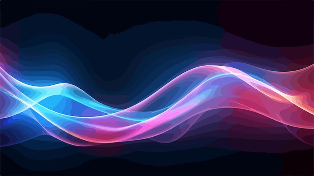 Vector vibrant neon glowing wave magic energy light motion background