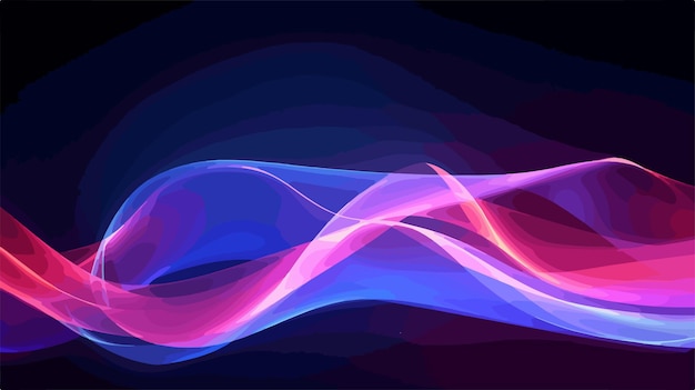 Vector vibrant neon glowing wave magic energy light motion background