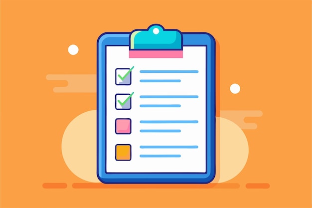 A vibrant note list illustration featuring checkboxes for tracking tasks ideal for mobile use Mobile note list Customizable Semi Flat Illustration