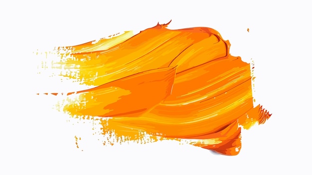 Vector vibrant orange paint smears on white background