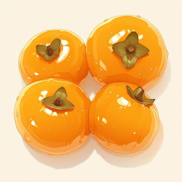 Vibrant Orange Persimmons with Glossy Skin