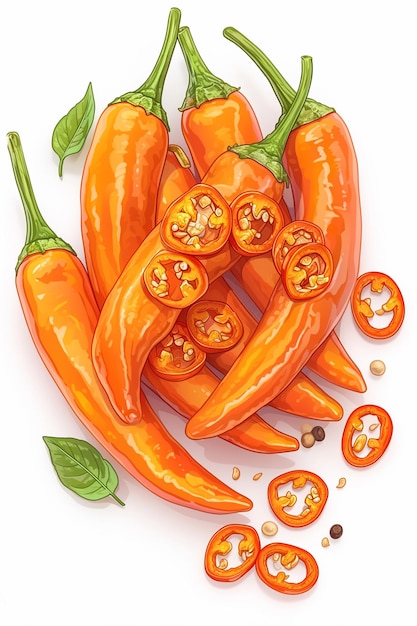 Vibrant Orange Sweet Peppers with Smooth Skin