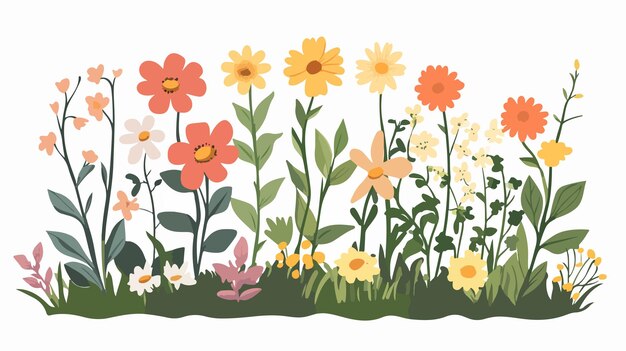 Vector vibrant outdoor flower plant vector illustration