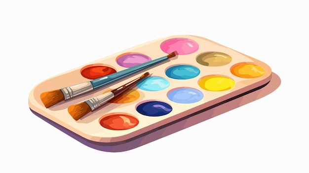 Vibrant Paint Palette and Brush for Artistic Creations