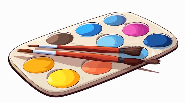 Vibrant Paint Palette and Brush for Artistic Creations