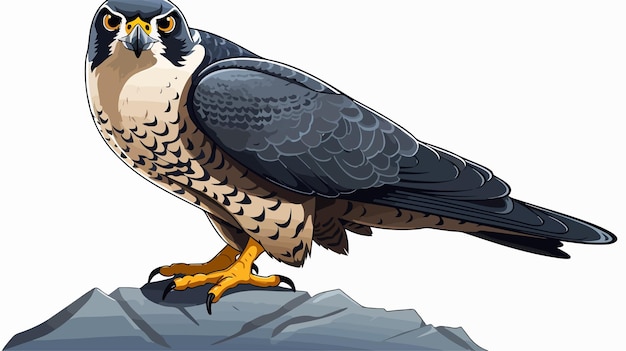 Vector vibrant peregrine falcon cartoon illustration for designs