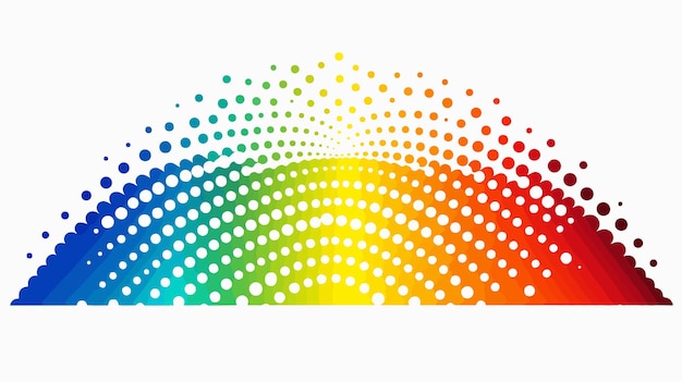 Vector vibrant rainbow halftone vector pictogram illustration