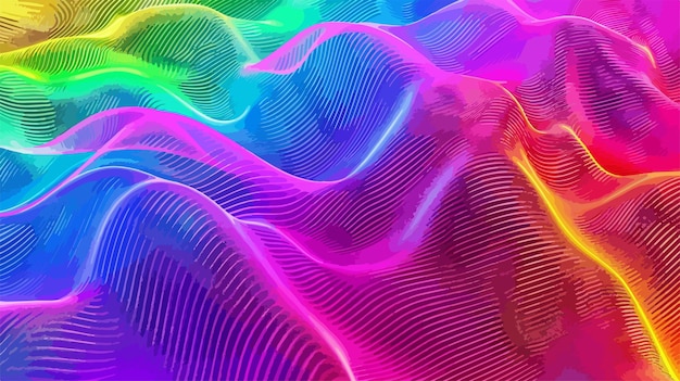 Vector vibrant rainbow mesh bright gradient abstract wallpaper flow