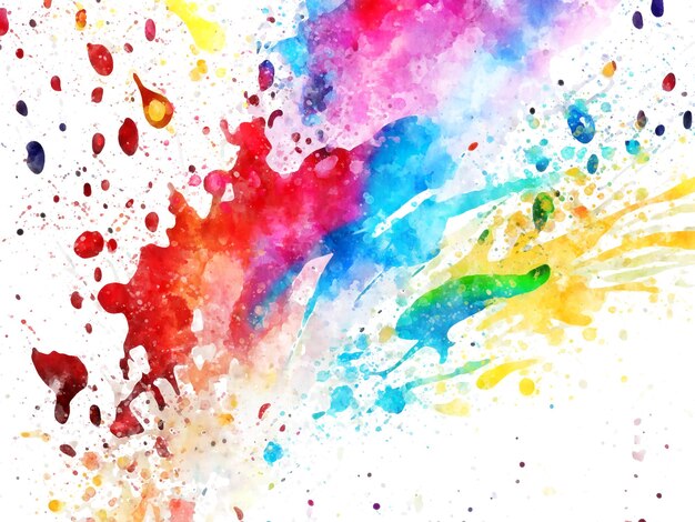 Vector vibrant rainbow watercolor splash abstract design