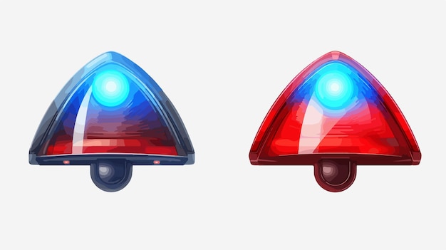 Vibrant Red and Blue Flashers in Realistic Style