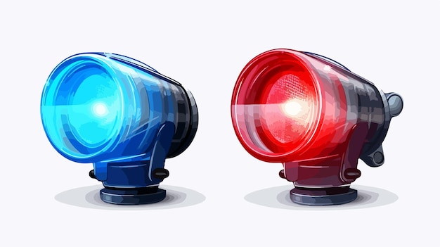 Vibrant Red and Blue Flashers in Realistic Style