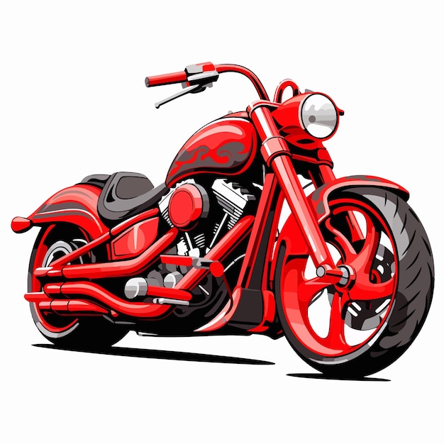 Vector vibrant red motorcycle illustration vector art