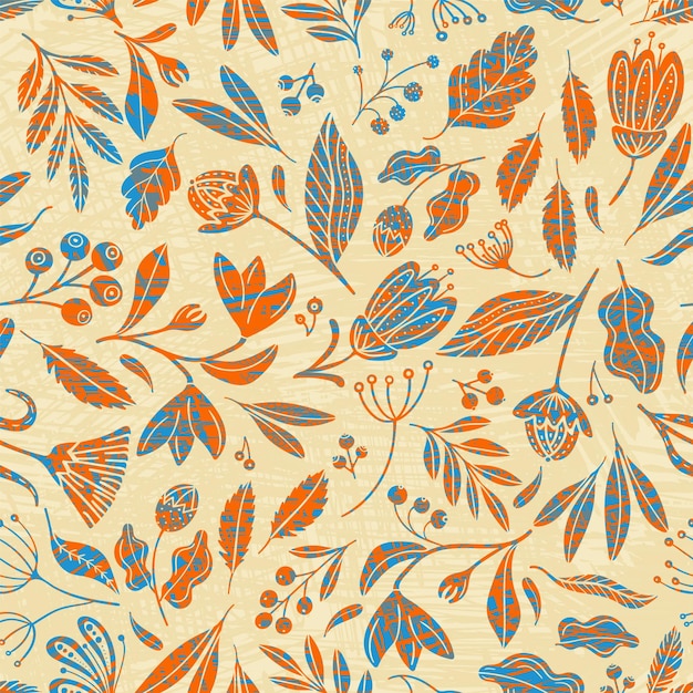 Vibrant Retro Floral Seamless Pattern