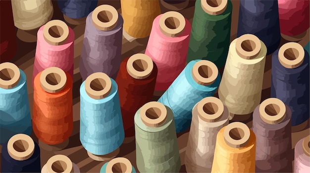 Vector vibrant sewing threads background vector illustration