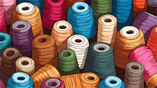 Vector vibrant sewing threads background vector illustration