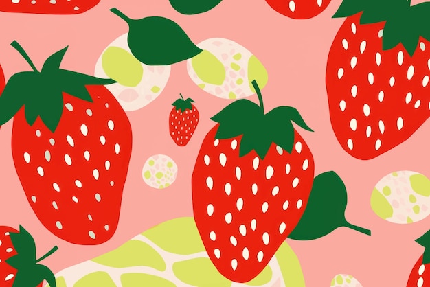 Vibrant strawberries on pink background