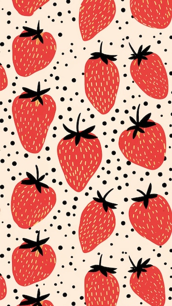 Vibrant strawberry pattern design