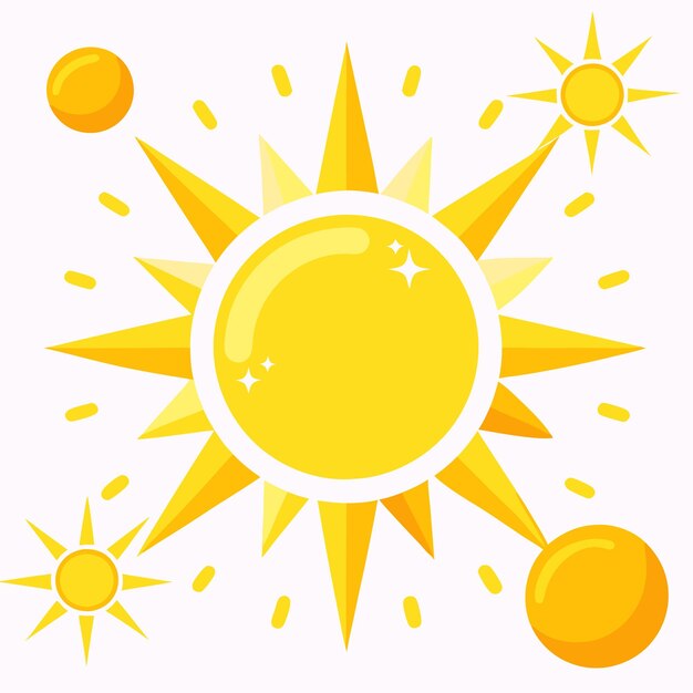 Vector vibrant sun and moon icons collection free vector graphics