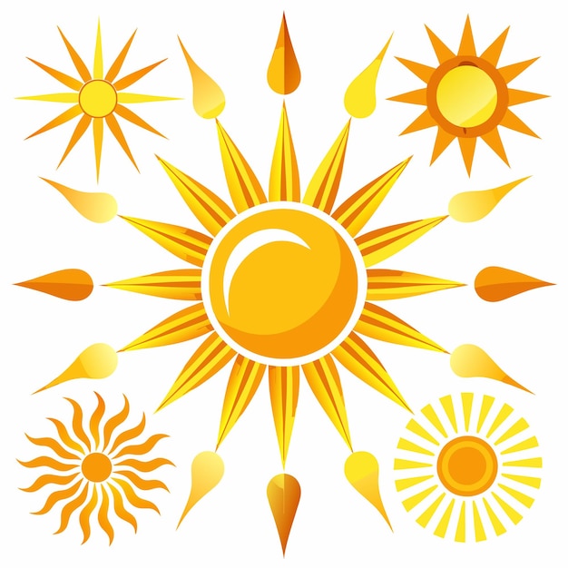 Vector vibrant sun and moon icons collection free vector graphics