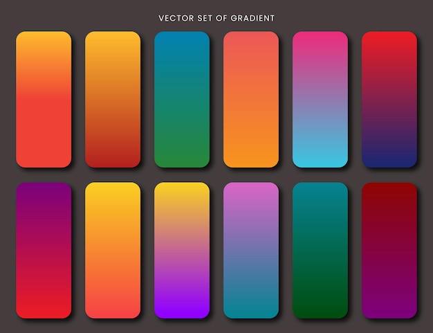 Vibrant swatches colorful gradients set collection