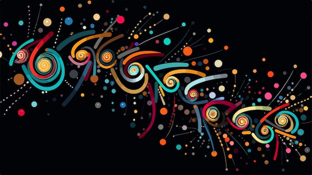 Vector vibrant swirling fireworks vector illustration for celebrations