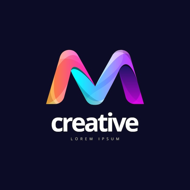 Vibrant Trendy Colorful Creative Letter M Logo