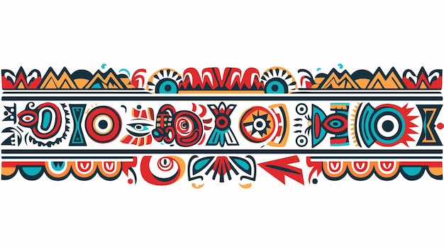 Vibrant Tribal Aztec Ethnic Borders