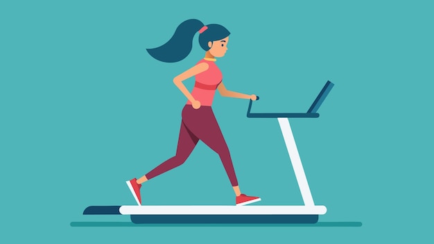 Vibrant Vector Art of Women on a Treadmill