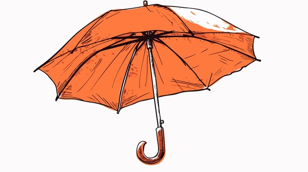 Vibrant Vector Illustration of Orange Umbrella in Hand