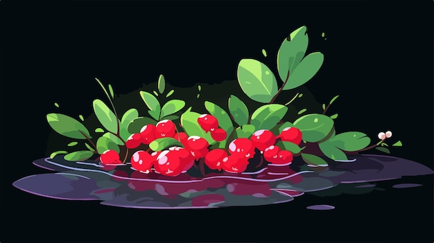 Vector vibrant wild lingonberry vector illustration for fresh and delicious designs