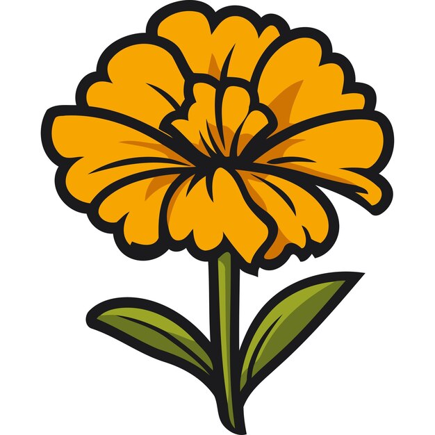 Vector vibrant yellow marigold flower