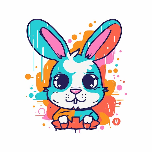 a vibrantly illustrated evil rabbit