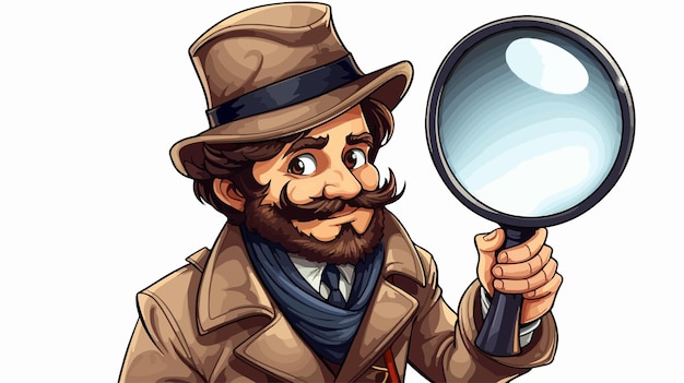 Vector victorian detective cartoon character