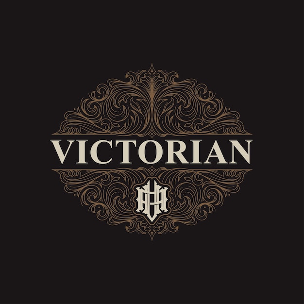 Victorian monogram initial AV or VA Badge logo design For stationery invitation or branding and etc