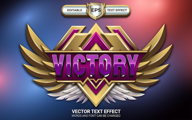 Victory 3D Editable Text Effect with Winged Emblem