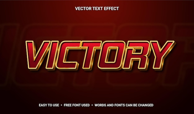 Victory Editable Vector Text Effect