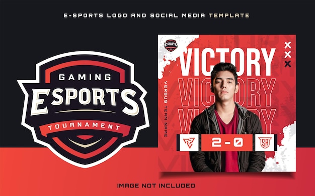 Victory Esports Gaming Post Banner Template for social media with Esports Logo